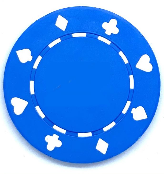 Poker Chips: Card Suits, 11.5 Gram / Heavy Weight, Blue main image